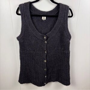 NOA NOA Mohair Wool Blend Brown Grey Knit Sweater Vest sz L Cozy Lagenlook Soft